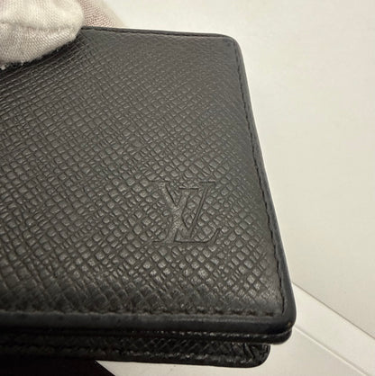 Louis Vuitton Taiga Coin Purse Black Snap VINTAGE Wallet-France