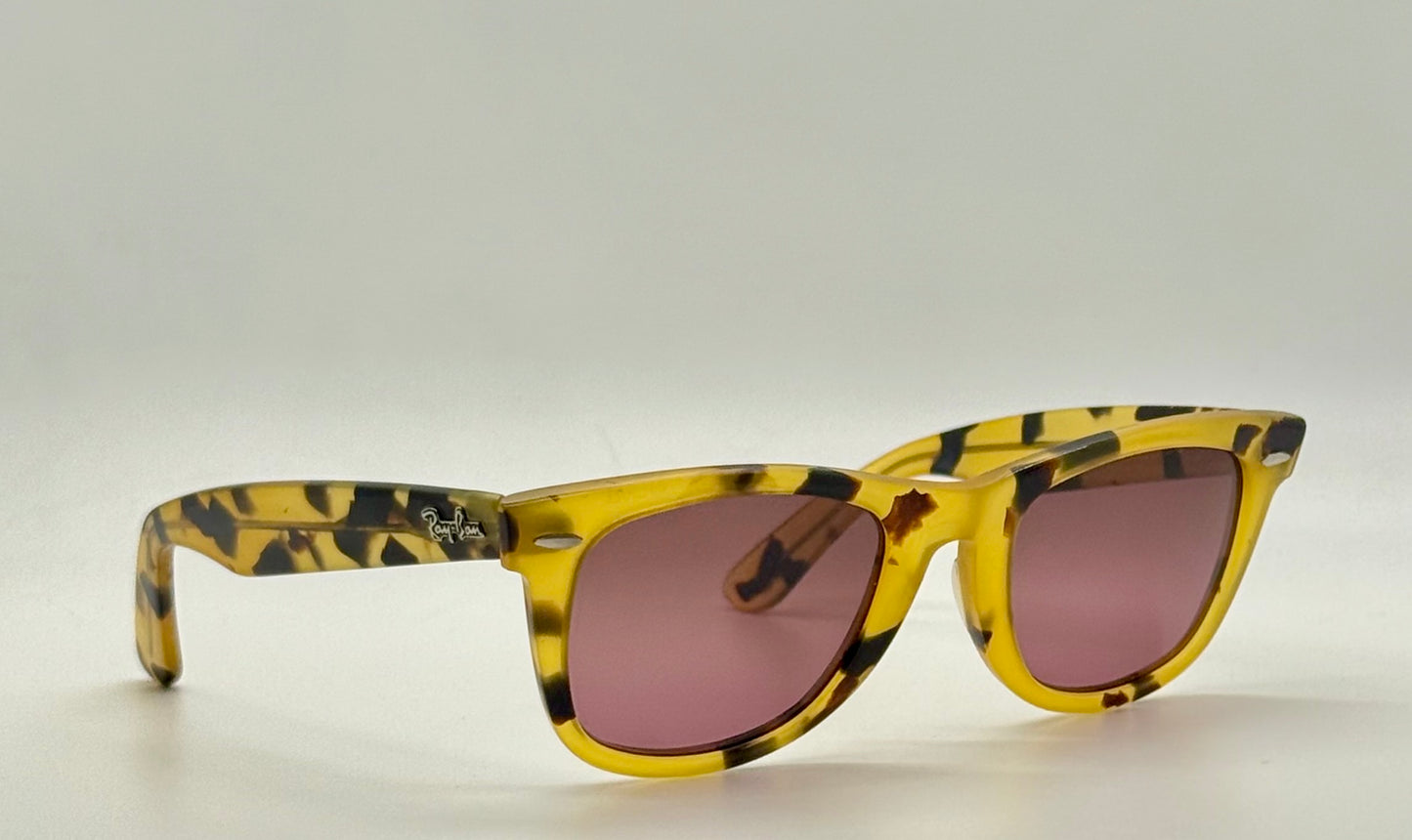 B&L Ray-Ban Wayfarer 5022 Honey Tortoise Sunglasses w/New Gradient Custom Lenses-USA