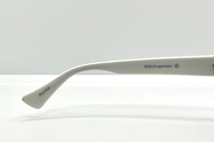 Kala Eyewear “Player” – White Acetate Frame – Dark Plum Lenses – Handmade in the USA