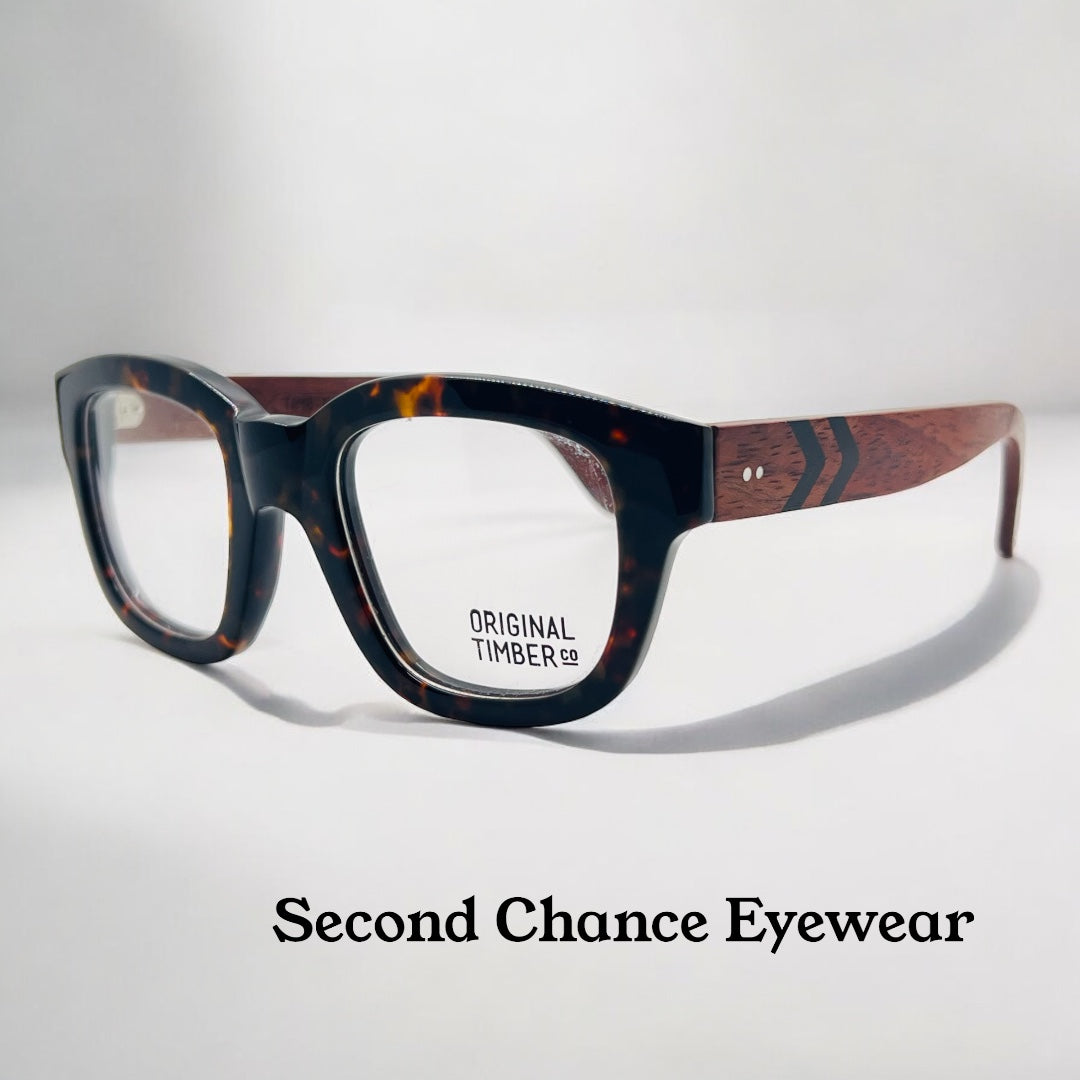 Original Timber Co. San Francisco Eyeglass Frames-Model: B-15000
Y2K Deadstock-Genuine Wood Temples