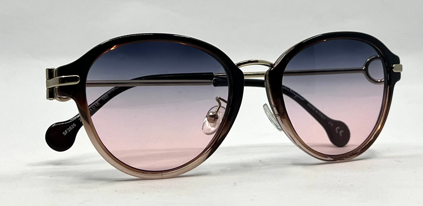 Salvatore Ferragamo SF2826 Sunglasses-New Grey/Rose Custom Gradient Lenses-Unworn