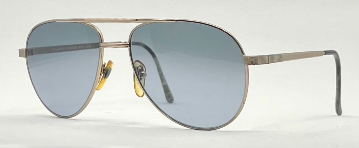 Wilshire Designs MOD-1202G Vintage Aviators w/New Steel Blue Custom Lenses