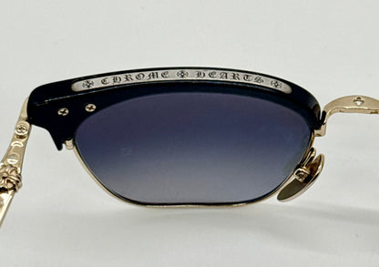 Chrome Hearts SLUNTRADICTION - Gold Sunglasses Zeiss Lenses Japan Authentic