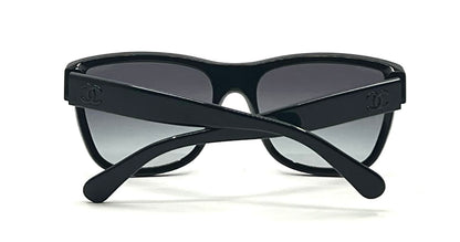 Chanel 5386 Black CC Logo Sunglasses 60-16 Italy Gradient Lens Unworn
