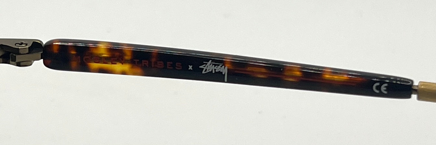 Mosley Tribes x Stüssy MT2034S 503952 Sunglasses-Gold Tortoise 53-21mm-Full Kit