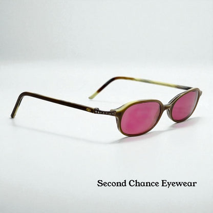Valentino Vintage Sunglasses w/New Solid Pink Custom Tinted Lenses-Italy-Unworn