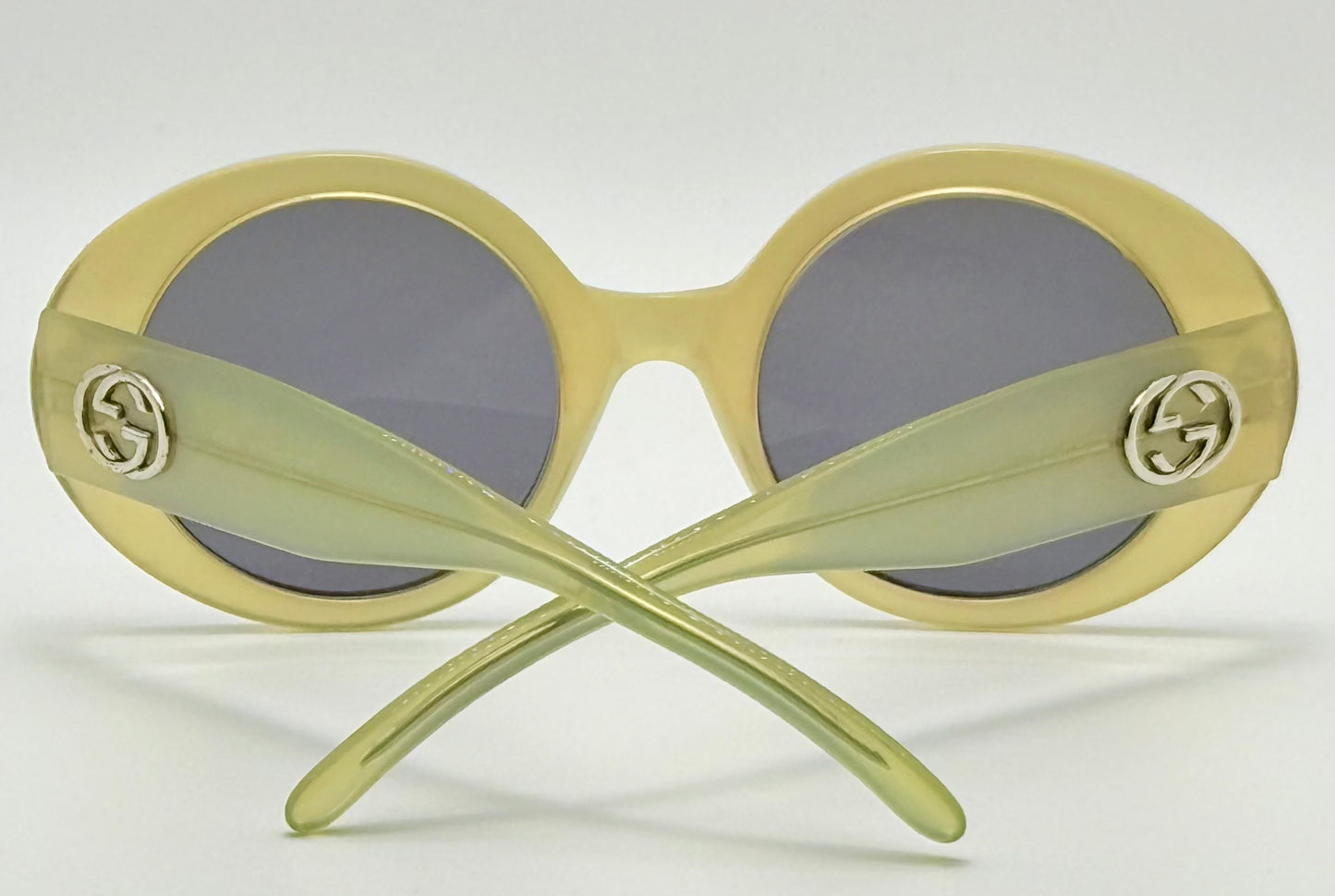 Vintage NOS Gucci GG2410/S 5BY Pale Yellow Round Sunglasses – Iconic 90s Revival