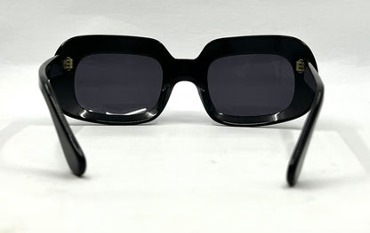 Vintage Rhinestone Sunglasses-Oversized Black Crystal Couture Rare-Made in France