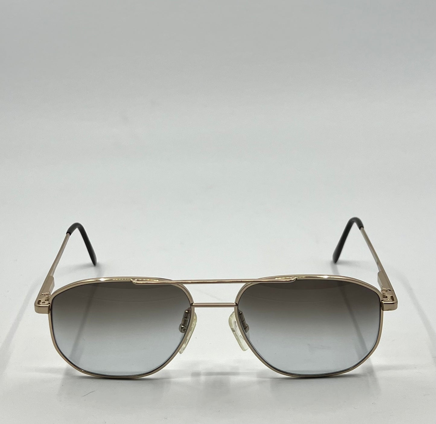 Studio 123-R-Flex Gold Vintage Aviator Sunglasses w/New Grey Gradient Custom Lenses-Deadstock