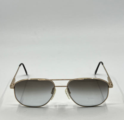 Studio 123-R-Flex Gold Vintage Aviator Sunglasses w/New Grey Gradient Custom Lenses-Deadstock