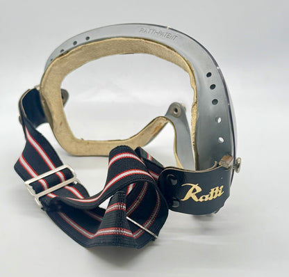 Ratti-Patent Vintage Motorcycle Goggles-Made in Italy-50s/60s Racing Aviator