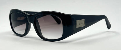 Lazi iTV 3 Vintage Sunglasses-Black Acetate w/ Silver Logo-Y2K Deadstock Italy