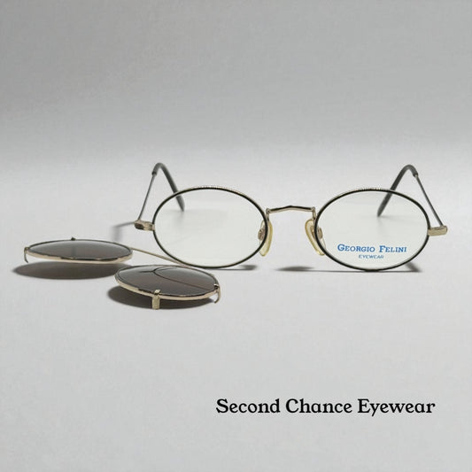 Giorgio Felini W1480 G/TO VINTAGE Eyeglasses-Deadstock Unworn with Original Clip-On