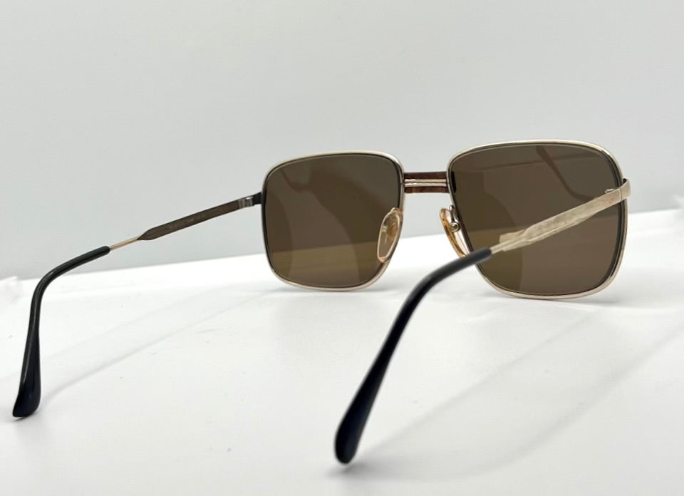Vintage GEHAMI Mod. 500 Sunglasses Germany 54-22 Gold Frame Brown Lenses NOS