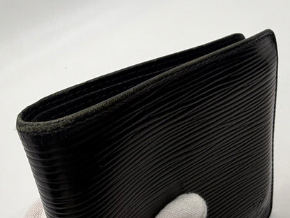 Louis Vuitton Epi Leather Bifold Wallet-Black Noir-LV Authentic