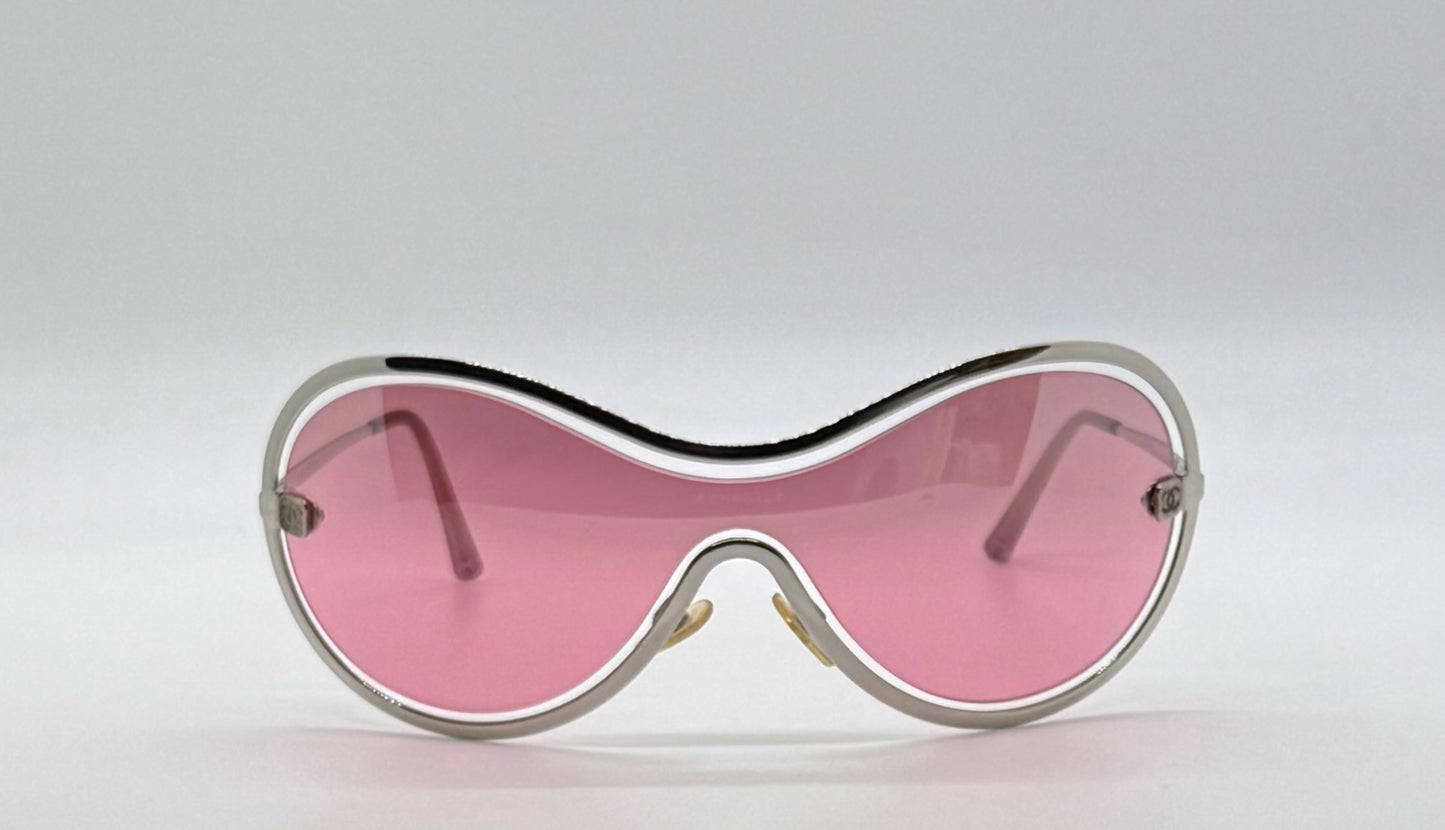 Chanel 4030 Y2K VINTAGE Shield Sunglasses Pink Lens Collector-Rare