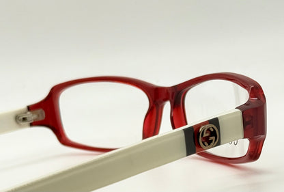 Gucci Gg 2568 Pr6 Red & Ivory Rectangular Eyeglasses-Vintage|Deadstock-Italy