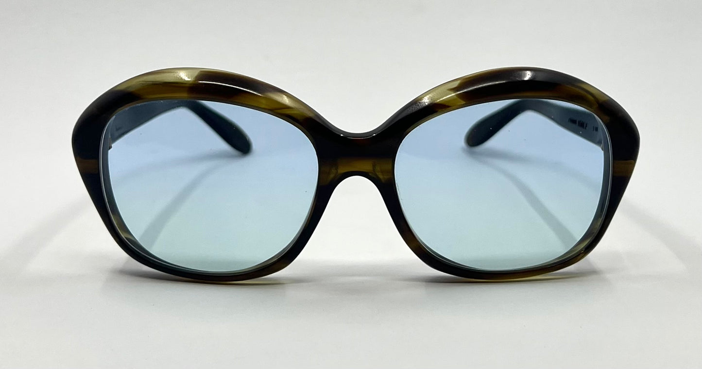 Fiorucci Oversized Vintage Sunglasses w/New Solid Sky Blue Day/Night Custom Tinted Lenses