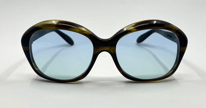 Fiorucci Oversized Vintage Sunglasses w/New Solid Sky Blue Day/Night Custom Tinted Lenses