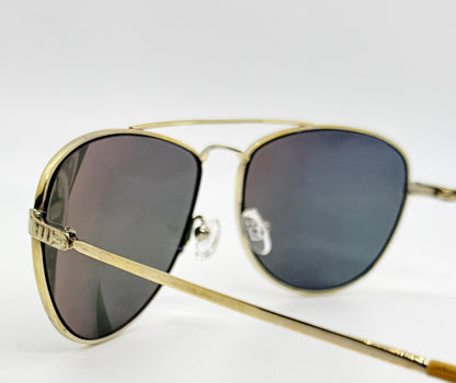 Mosley Tribes Aviatrix-Vintage Sunglasses-Gold Frame-Polarized Lenses-Full Kit