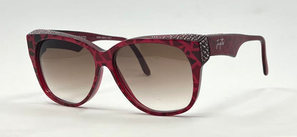 Collezione Zagato 2000/6 Red Crystal Vintage Sunglasses w/New Gradient Brown Custom Lenses