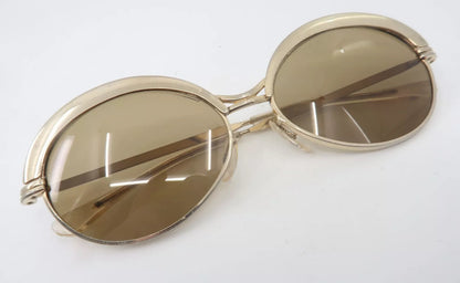 Vintage 60s Gold/Metal Sunglasses-Made In France-Amazing Condition-Unique & Cool