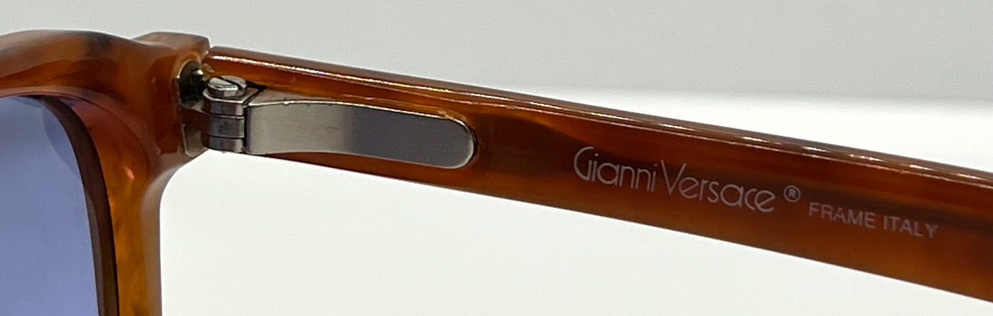 Gianni Versace 465 909 Vintage Sunglasses w/New Solid Blue Custom Lenses-54mm-Unworn/NOS