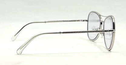 Chanel 2181-S 124 Silver Aviator Sunglasses 56-15 Unworn Italy