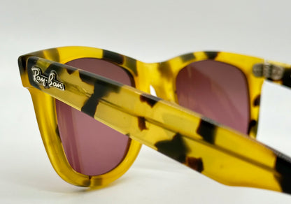 B&L Ray-Ban Wayfarer 5022 Honey Tortoise Sunglasses w/New Gradient Custom Lenses-USA