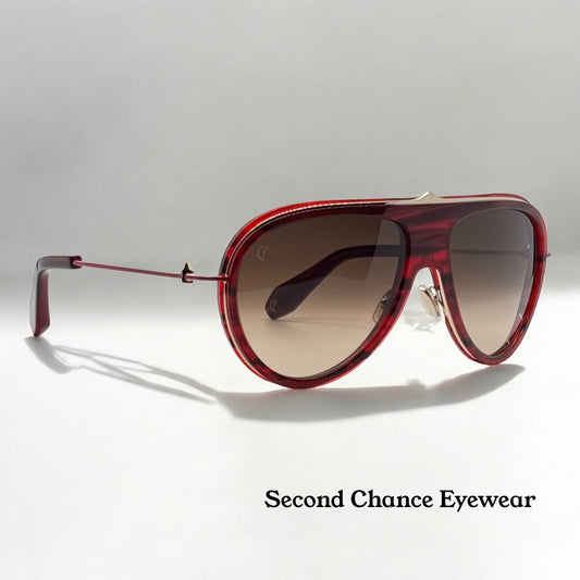 Christian Louboutin Sunglasses-LB0004 68F Red/Gold-61mm-Zeiss Lenses-New/Unworn-Italy