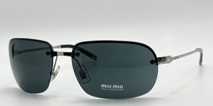 MIU MIU SMU57H Y2K Vintage Deadstock Rimless Shield Sunglasses-Full Kit