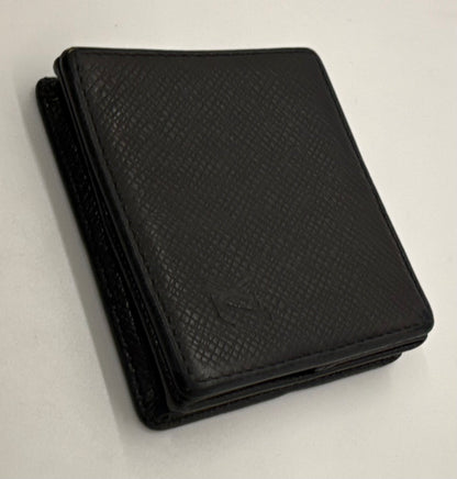 Louis Vuitton Taiga Coin Purse Black Snap VINTAGE Wallet-France