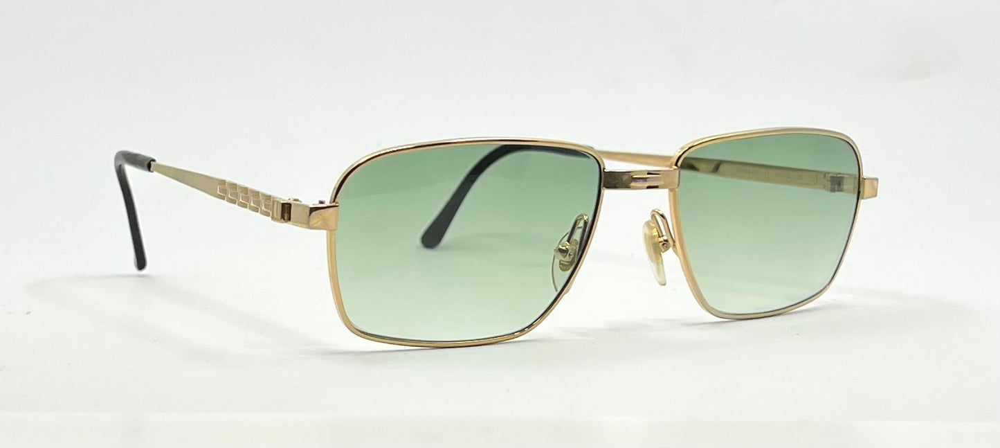 Dunhill 6142 004 Gold Vintage Sunglasses-New Green Gradient Custom Lenses-Unworn