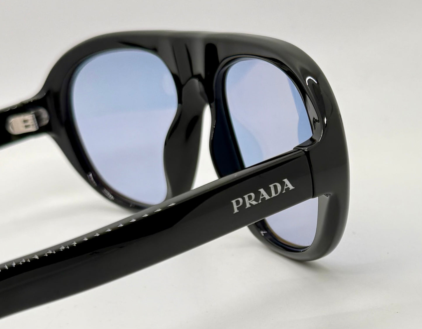 Prada SPR C05 Oversized Shield Sunglasses Black Unworn Full Kit Italy