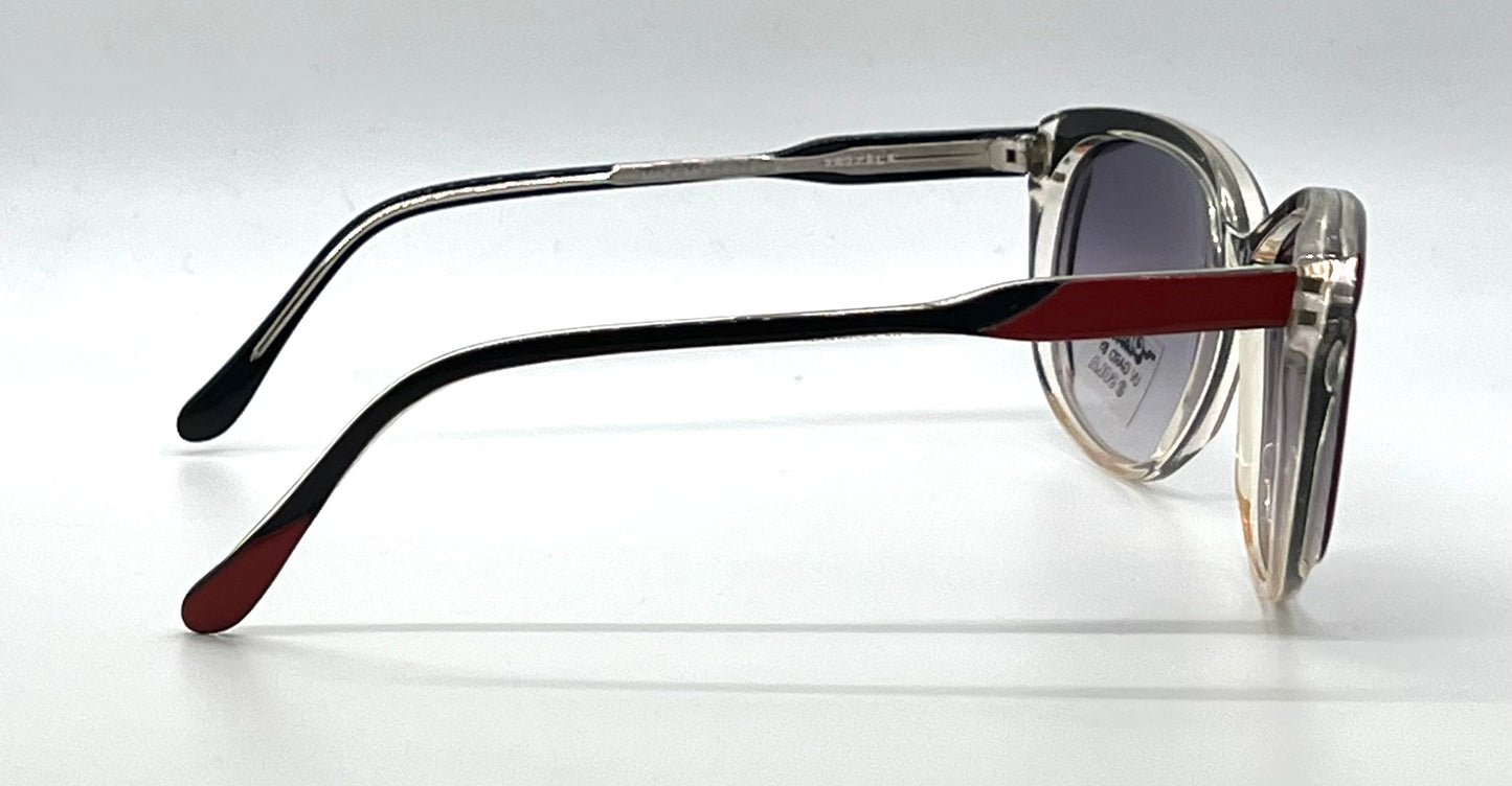 Elegante Mademoiselle V Vintage Sunglasses-Red/Black Unworn/NOS-France