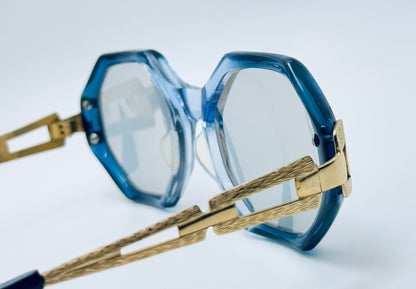 Vintage 1970s Pathway Hexagonal Blue Frame-Gold Temples-w/New Custom Berko’s Designs Lenses