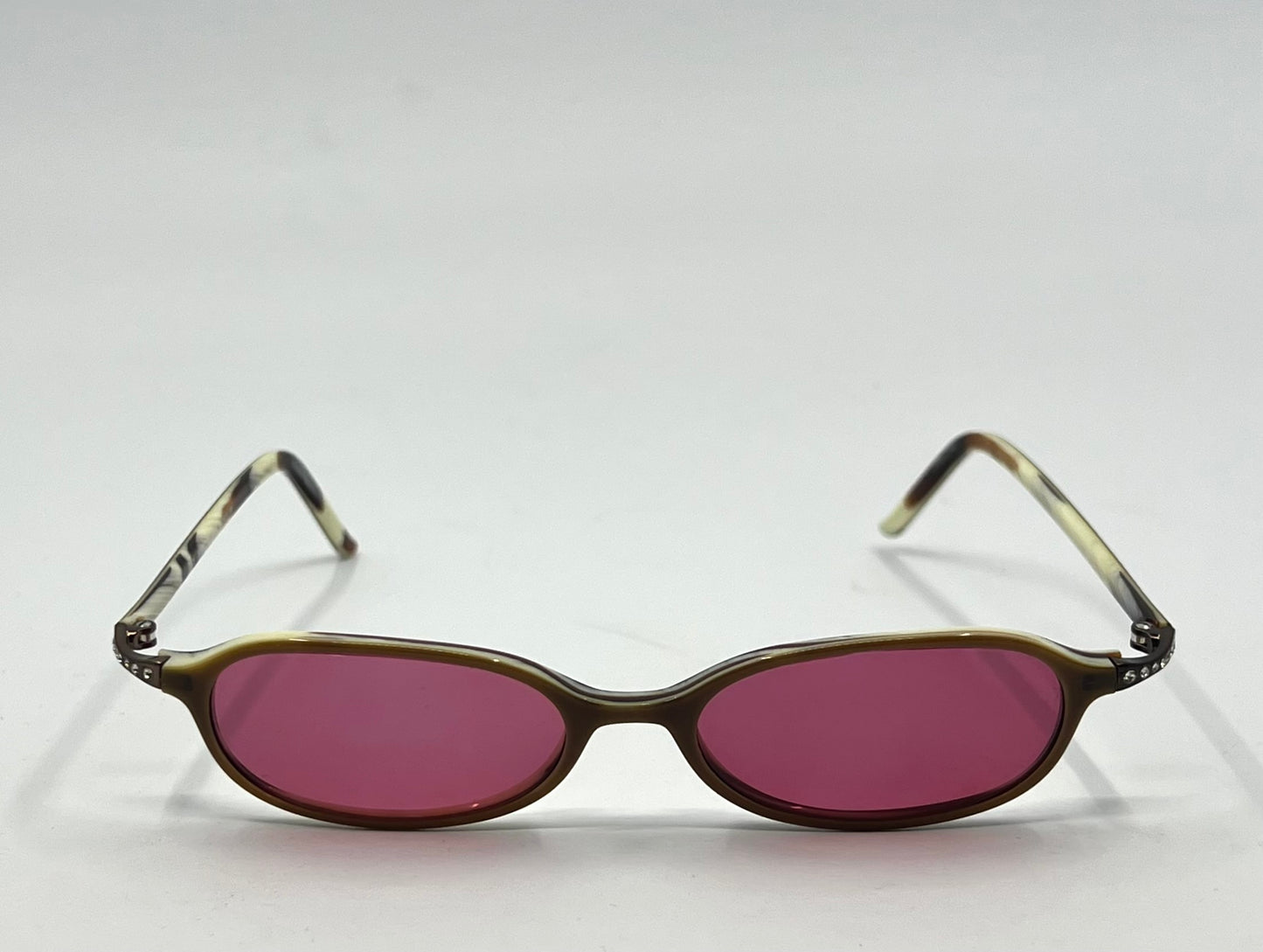 Valentino Vintage Sunglasses w/New Solid Pink Custom Tinted Lenses-Italy-Unworn