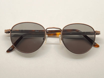 Persol PO2422S Brass Metal Sunglasses Fashioned with Brand New Custom Berko's Designs Blue/Grey Lenses