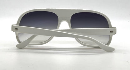 SRO VINTAGE Optical White Oversized Aviator Sunglasses-New Gray Gradient Lens-USA