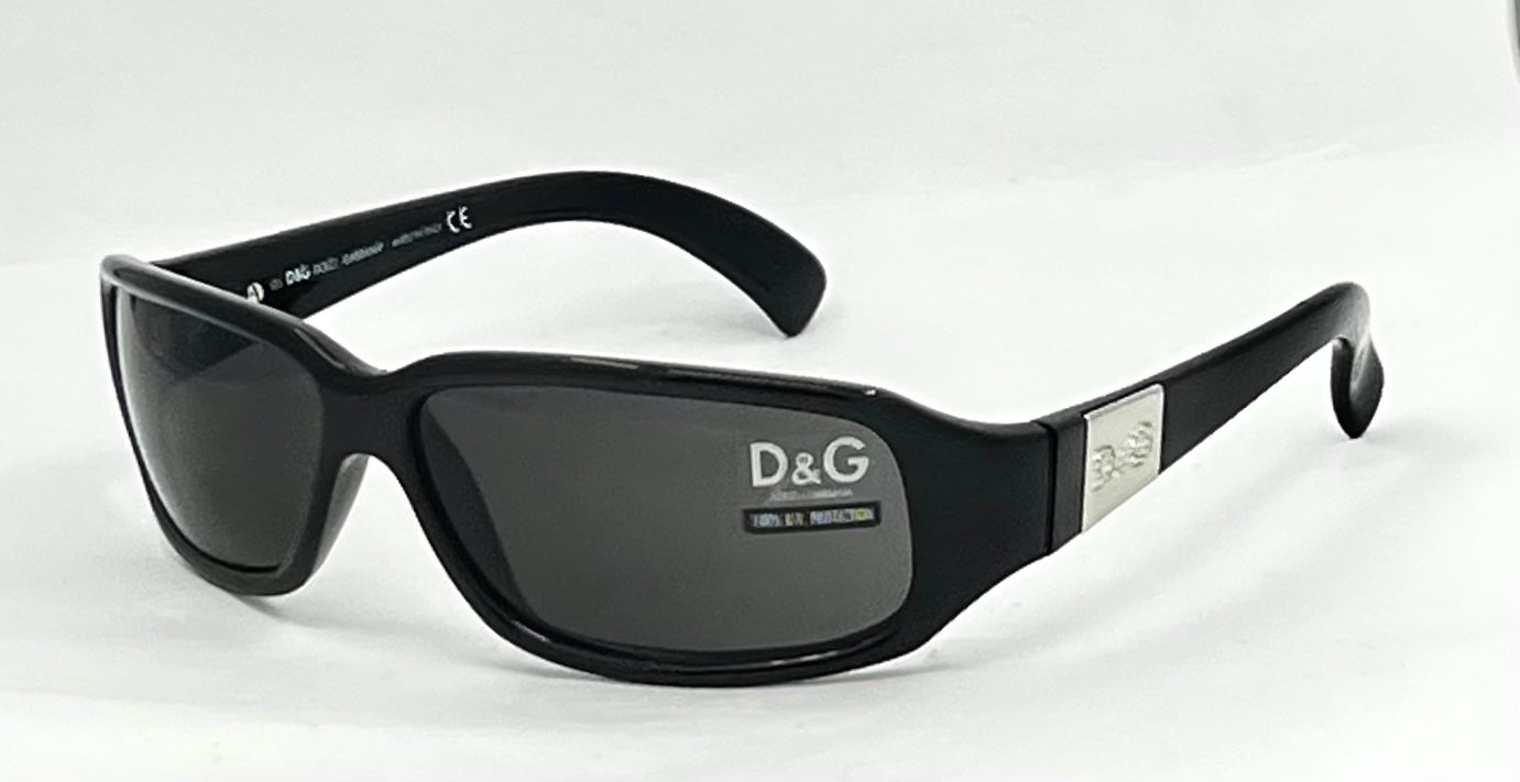D&G 2165 VINTAGE Y2K Black Sunglasses 61-13 Unworn-Full Kit-Italy
