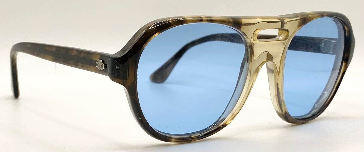 Vintage Titmus Z87 Aviator Safety Glasses w/New Custom Solid Sky Blue Berko’s Designs Lenses