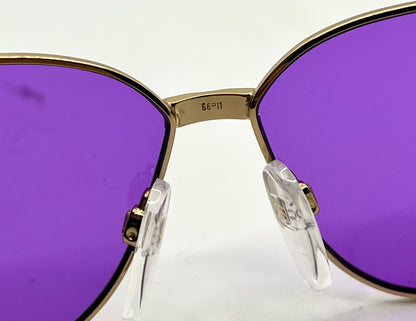 Silhouette M 6104 V 6055 Vintage Sunglasses w/New Solid Purple Custom Lenses-56mm-Unworn/NOS-Austria