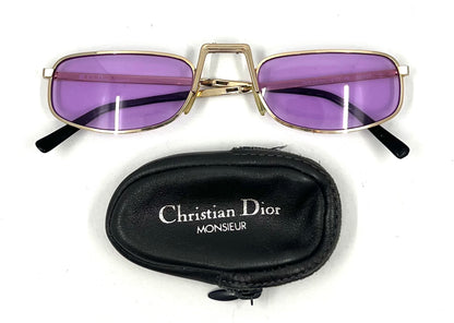 Christian Dior 2172 Monsieur Folding Gold 52-22 Purple Lenses