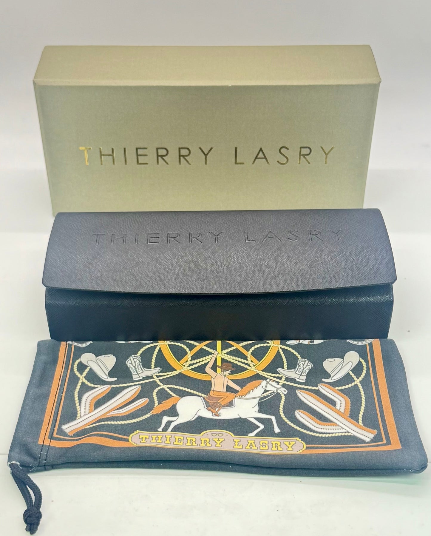 Thierry Lasry Bowery 1001 Black Grey Gradient Sunglasses 55-20-140 – Full Kit