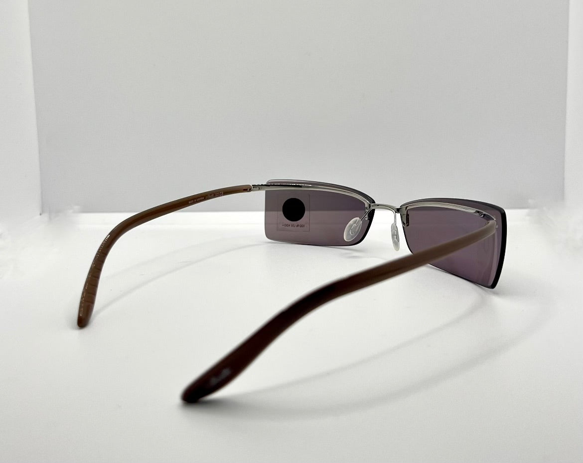 Silhouette 8596 10 6125 Vintage Sunglasses-Lavender Rimless Wrap Shield-Deadstock