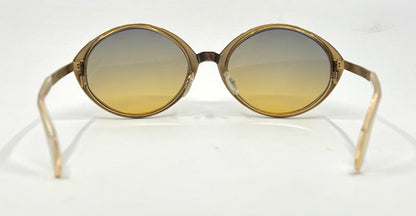 Italian Avant-Garde Round Gold Sunglasses-Vintage Deadstock w/ Second Chance Customs Gradient Lenses
