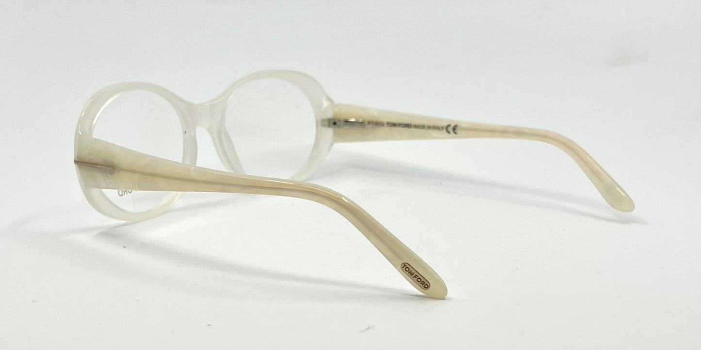 Tom Ford TF5246 024 Ivory Pearl Oval Eyeglasses 53-17-140 Italy Deadstock