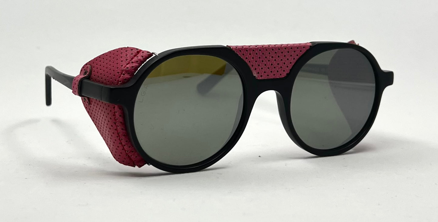 L.G.R Reunion III Glacier Sunglasses 49-22 Pink Leather Shields – Full Kit – Unworn