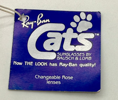 Ray-Ban CATS 1000 Red 1980s-B&L Changeable Rose Lenses-Vintage-France-UNWORN