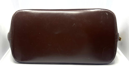 Louis Vuitton VINTAGE Alma Damier Ebene Handbag Brown Leather